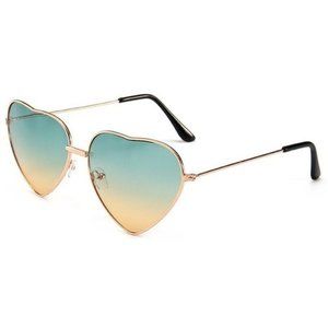 NEW WITH TAGS AND ORIGINAL WRAP HEART SHAPED WIRE FRAME SUNGLASSES